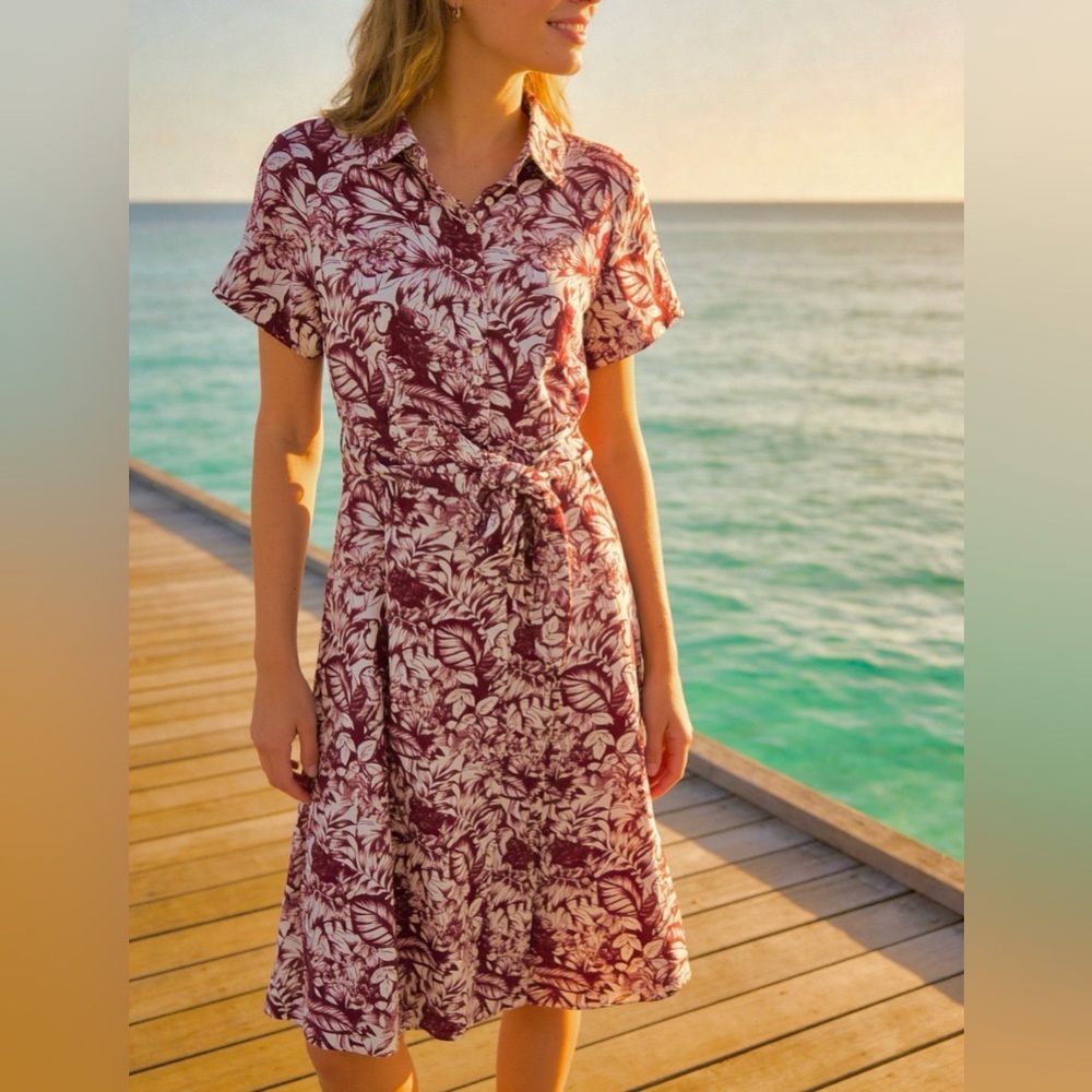 Rachel Zoe Linen Dress featuring a collared neckline